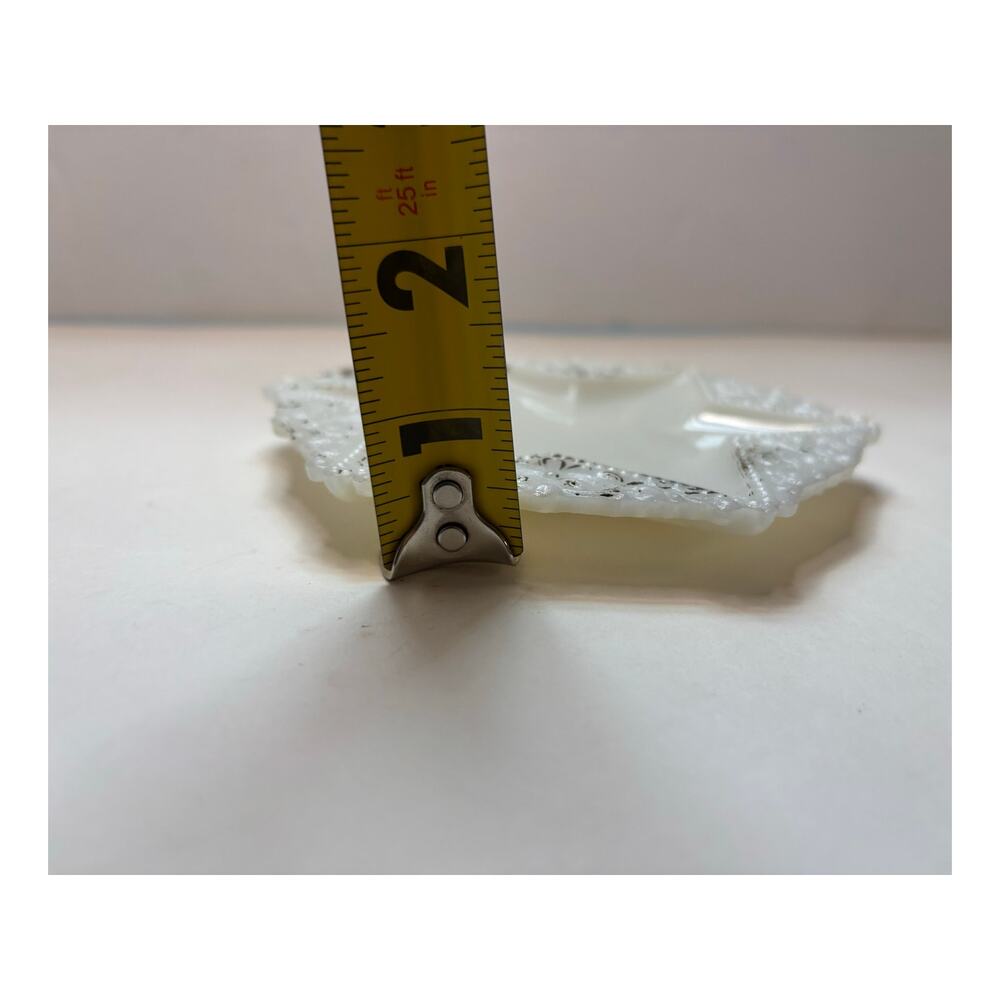 Antique Pressed Milk Glass Trinket Pin Dish 6 Point Star of David 5.5" - Picture 6 of 6